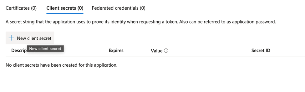 Add Azure client secret