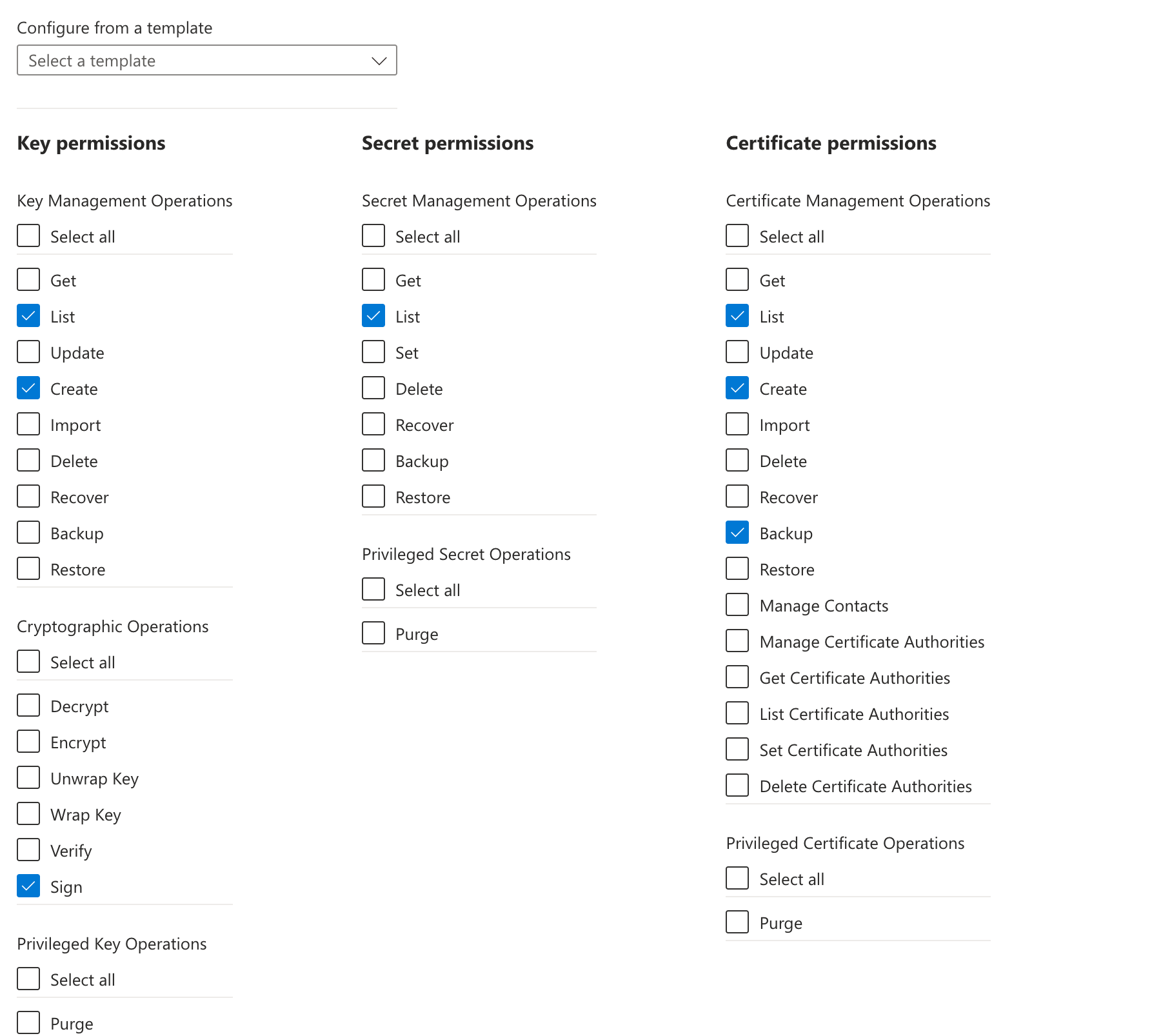 Azure setup permissions