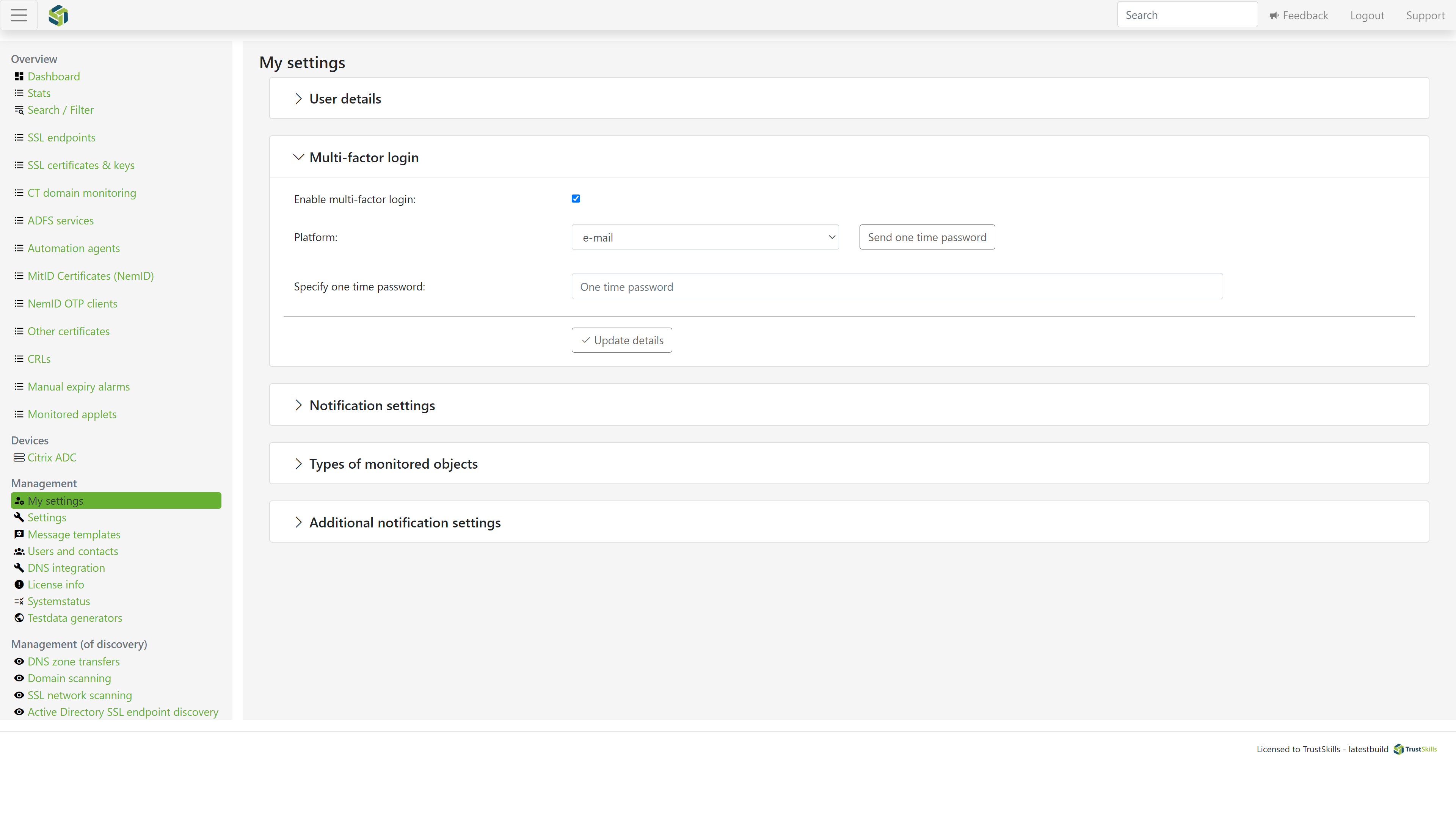 Setup multi-factor login for TrustView users