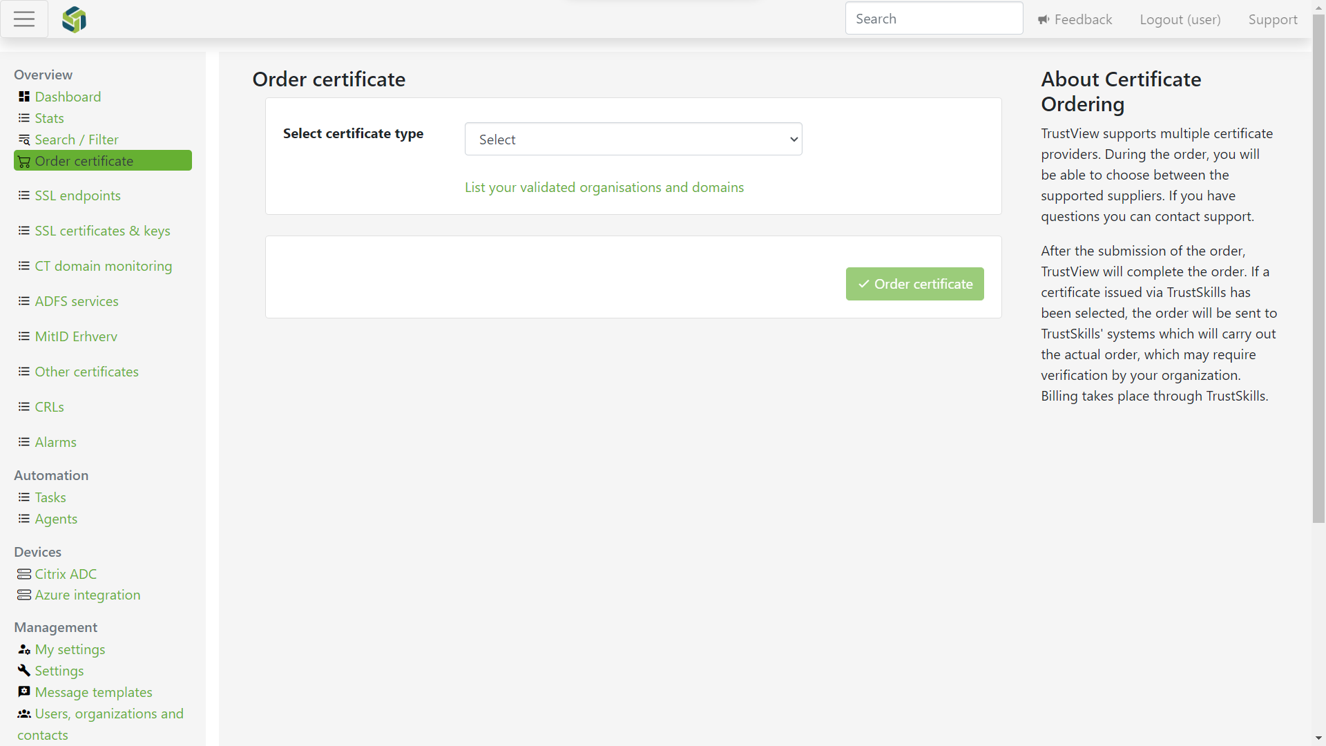 Choose the method for issuing SSL certificates