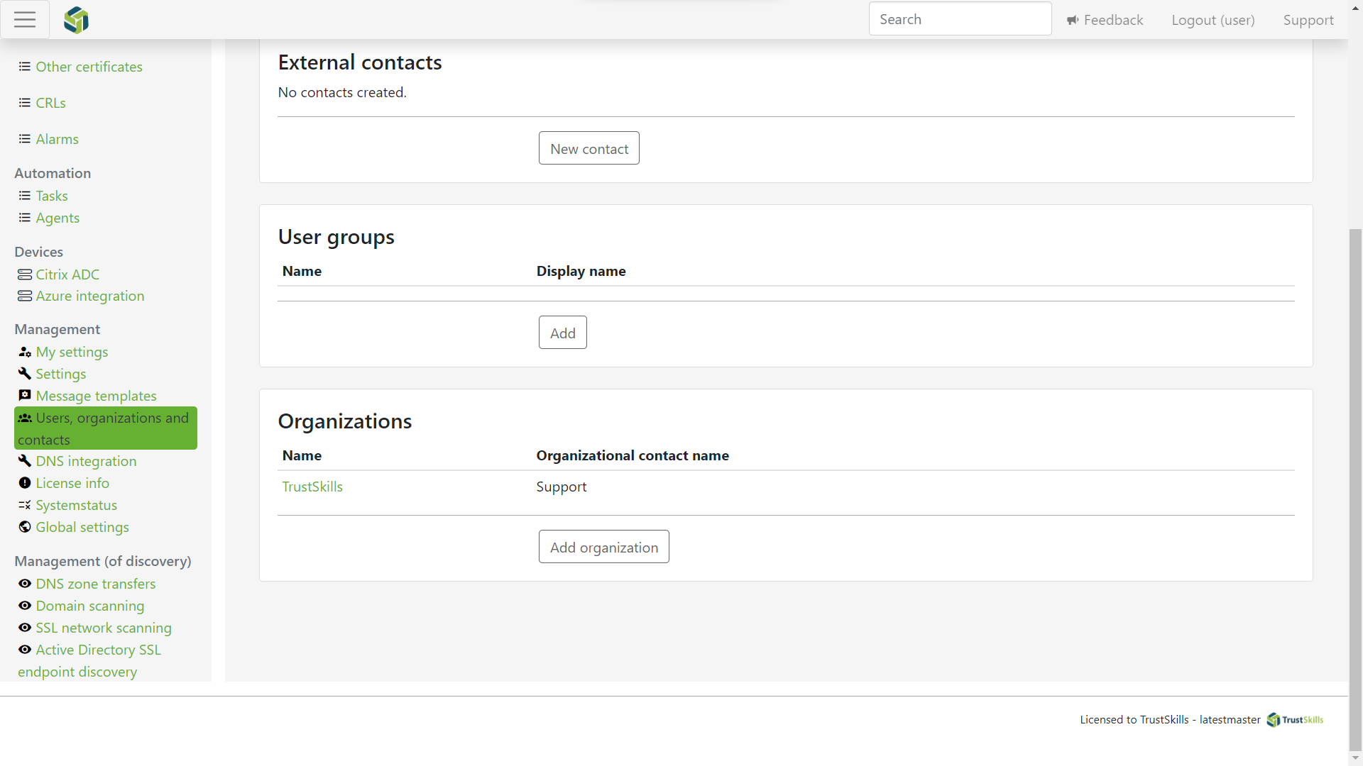 Create your own prefilled organisation templates to use when ordering certificates