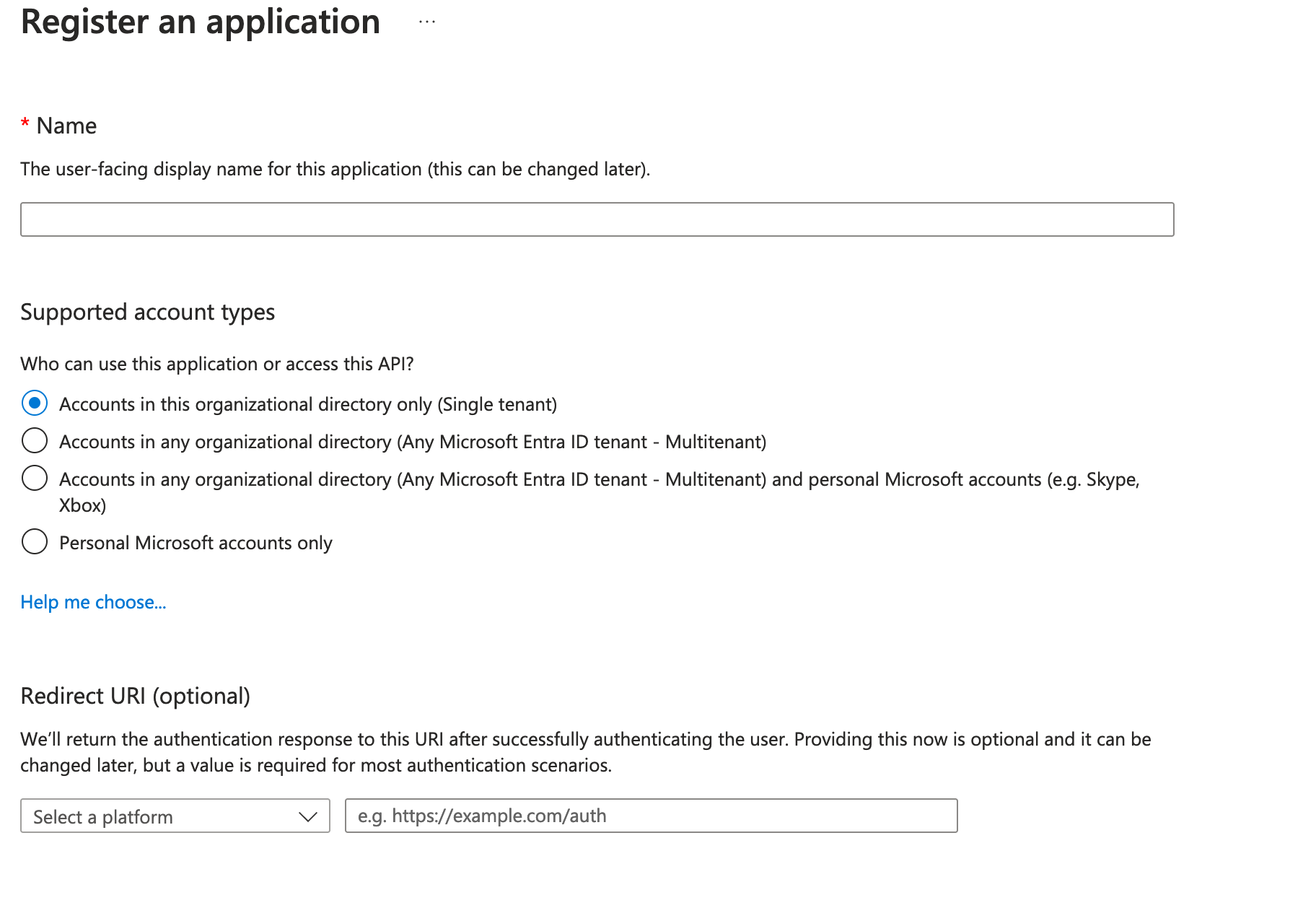 How to register an Azure application